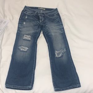 BKE Stella destroyed wide leg capris. Size 25